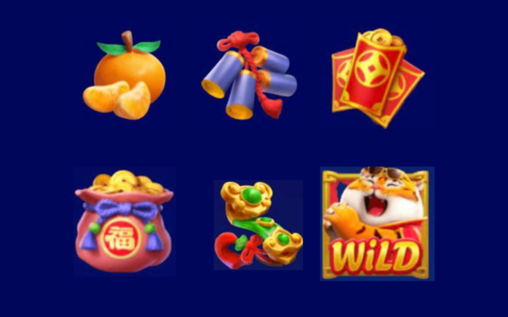 Imagem mostrando os símbolos do jogo Fortune Tiger, o jogo do tigre 